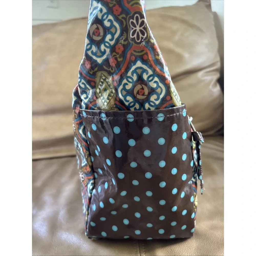 Lily Waters Purse‎ Rain On Me Vinyl Boho Print Hobo Style Colorful Water Repel